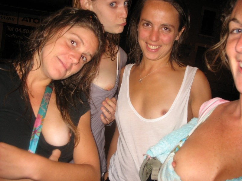 Tits fell out of a teenager