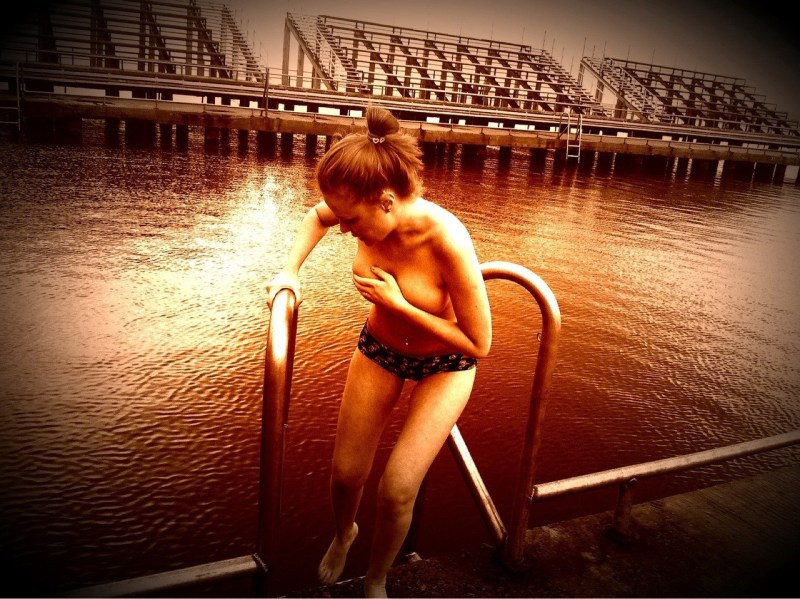 Glory Kaminskaya in a swimsuit