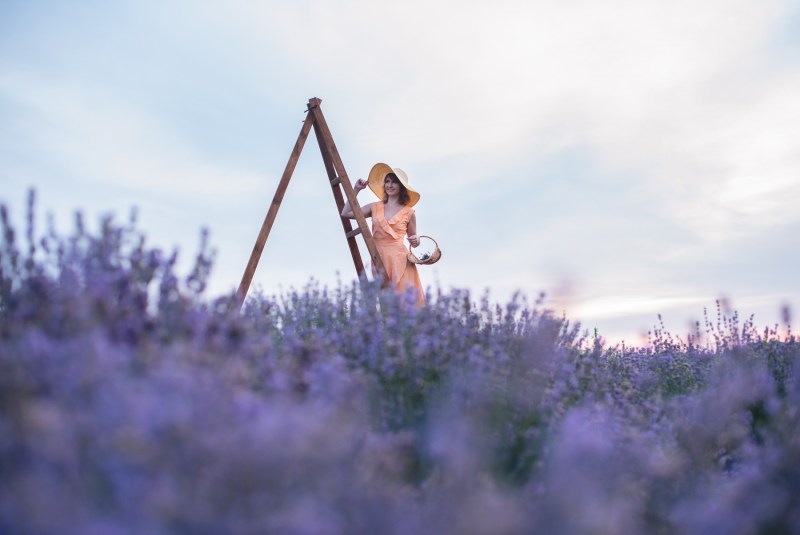 Naked beauty in flowers