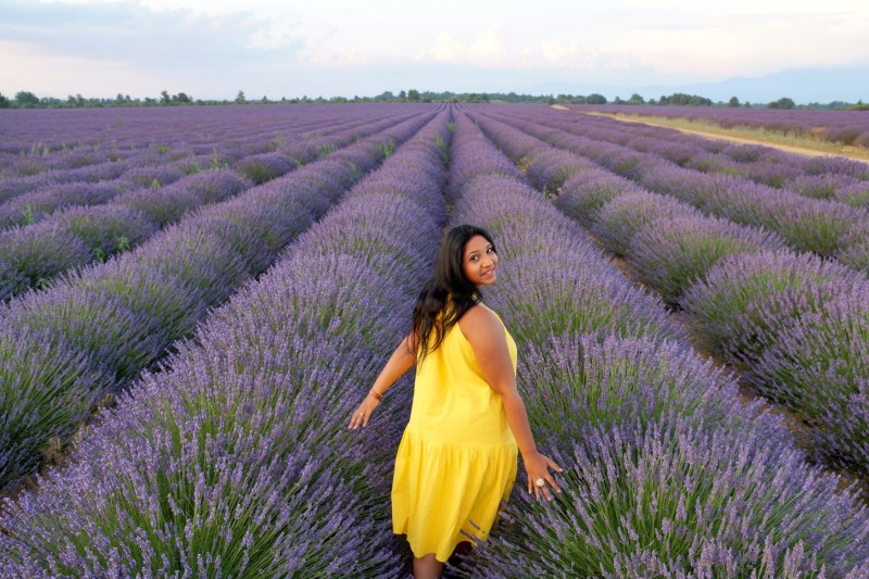 Nude on a lavender field