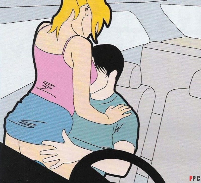 Hard gangbang in the car