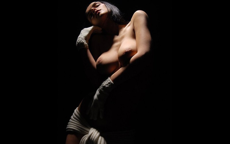 Erotic girls on a dark background