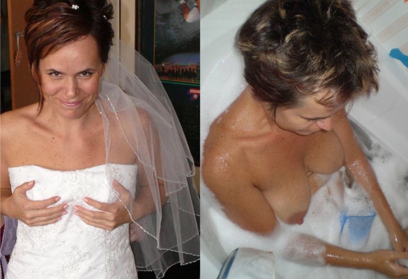 The naked bride is dressed