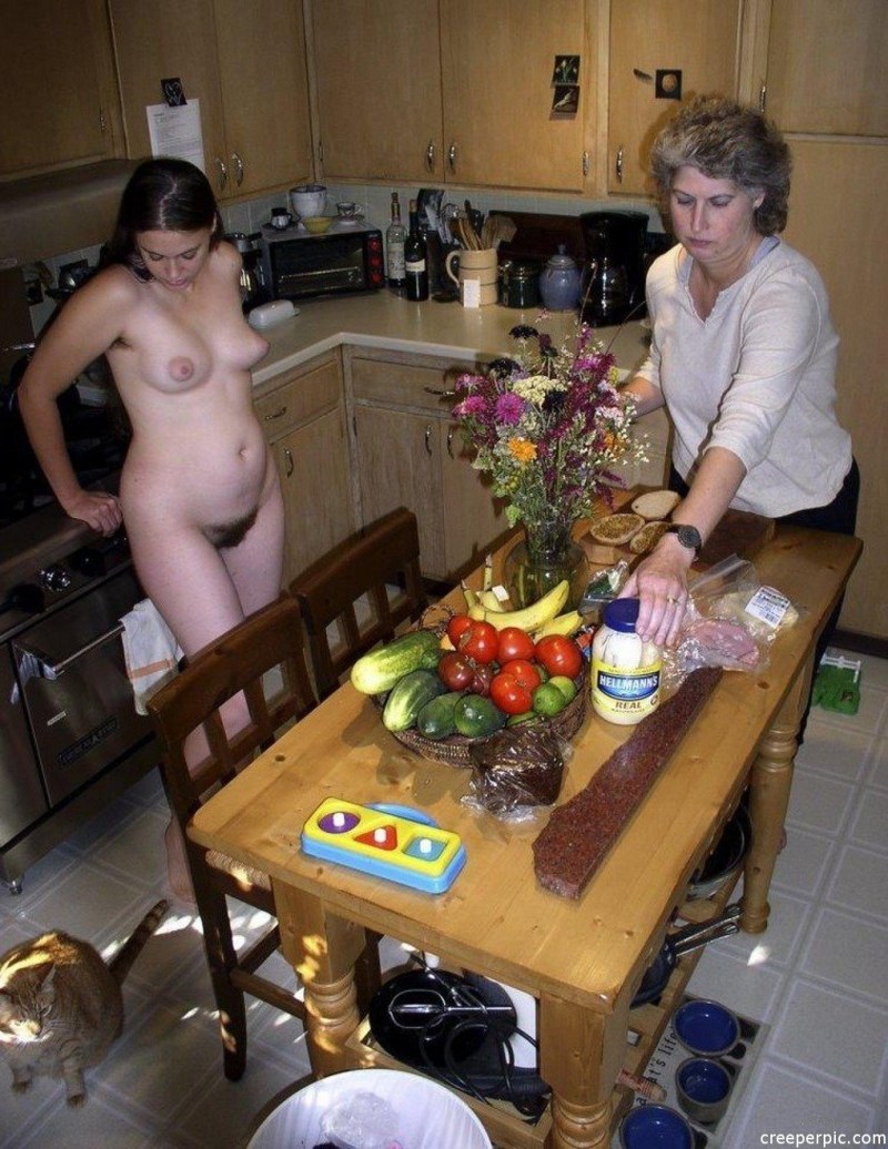 Neighbor in the kitchen private nude