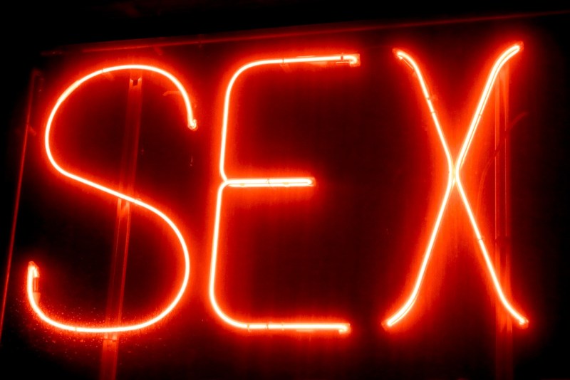The word Sex on a black background