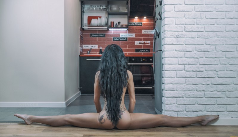 Naked gymnasts in the locker room