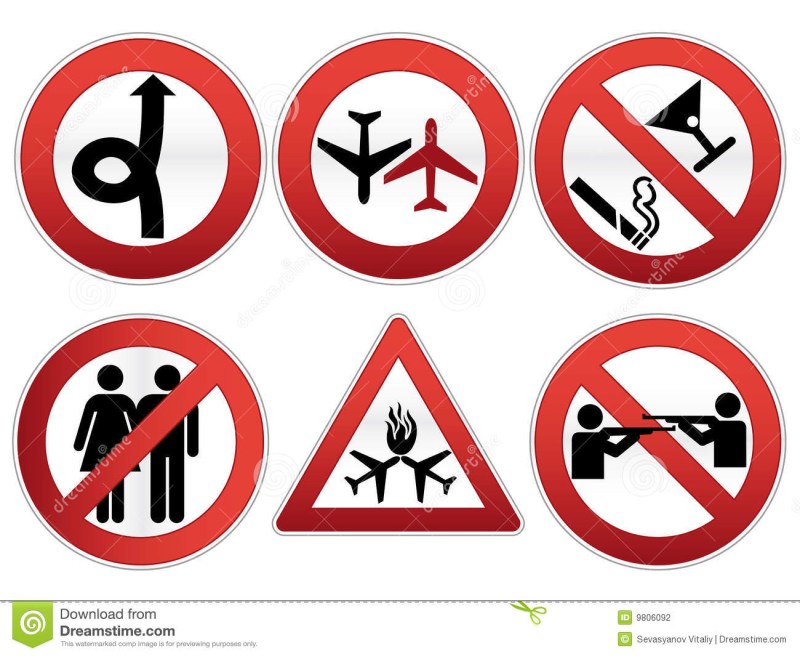 Comic road signs for children