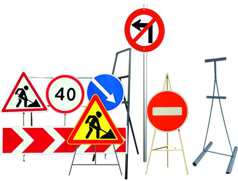 Road sign car on a blue background