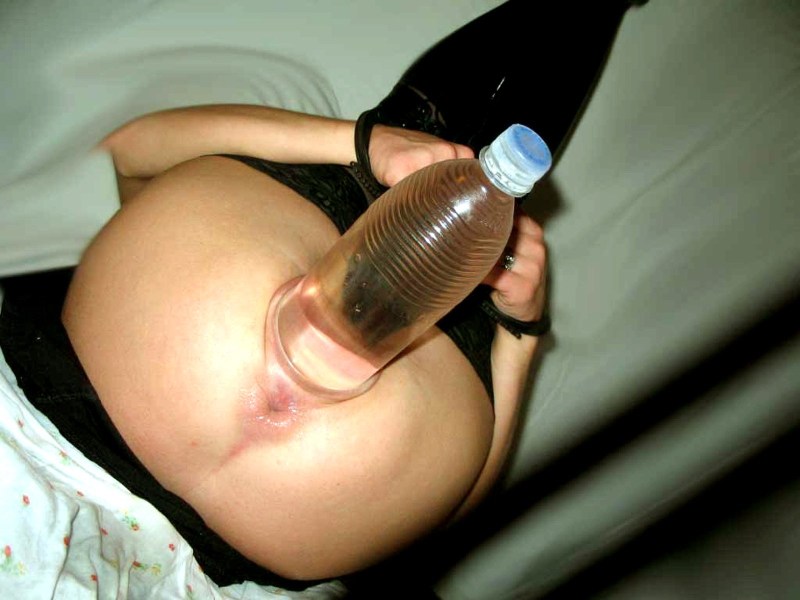 Huge bottle in pussy extreme
