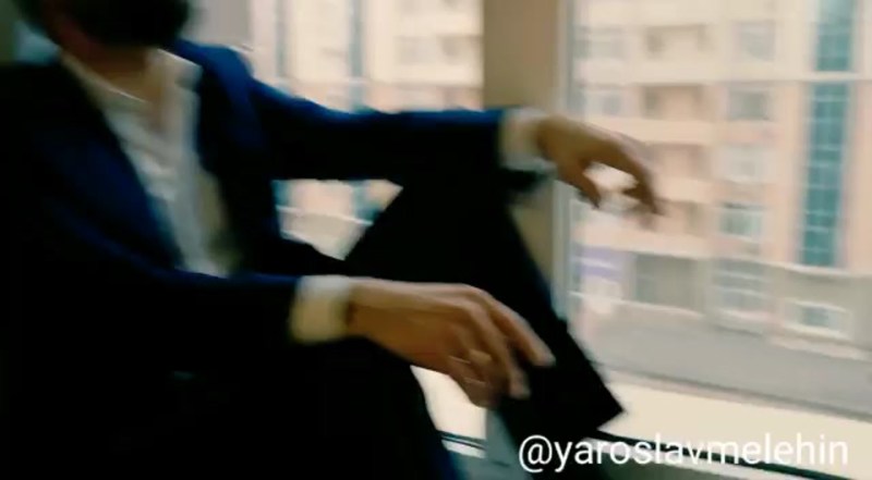 The teacher is dancing