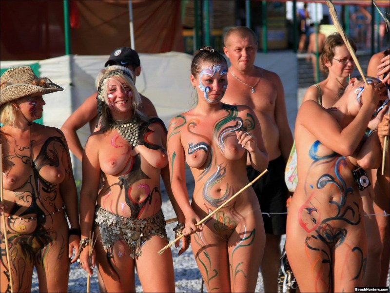 Family nudism Body Art