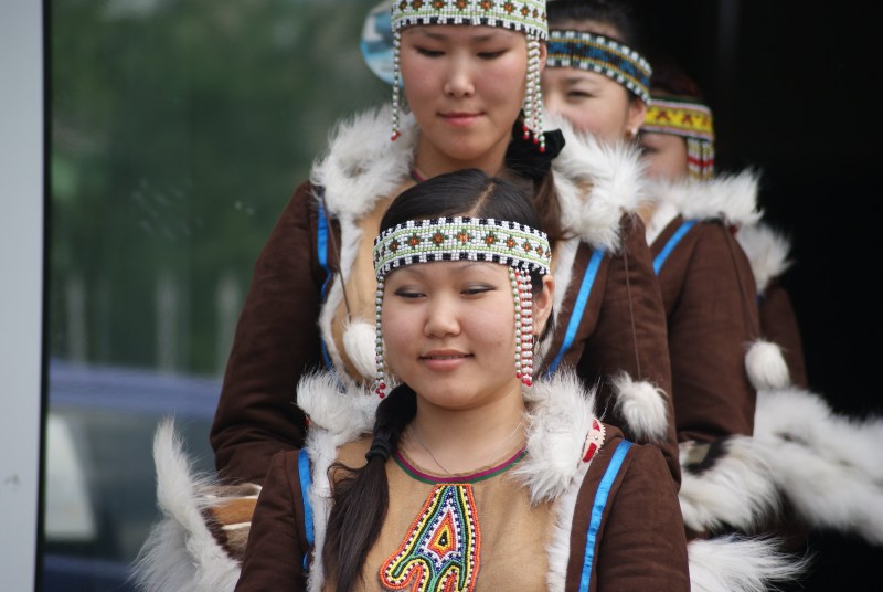 Chukchi girls in a swimsuit