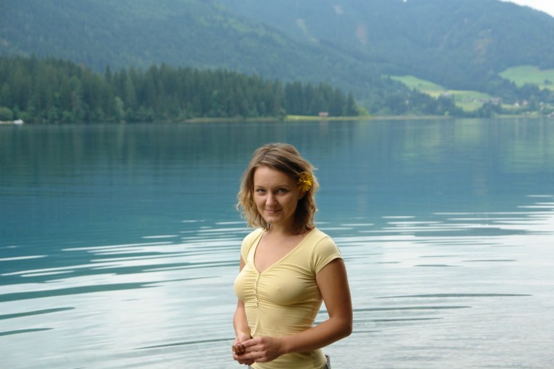 Girl kissing underwear kisses a man