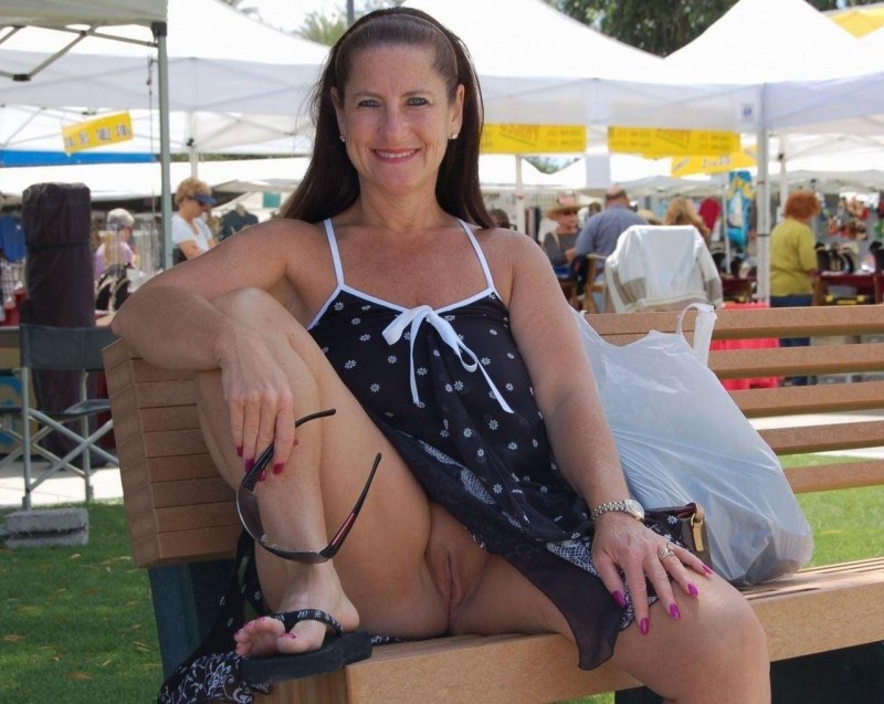 Wife in stockings without panties