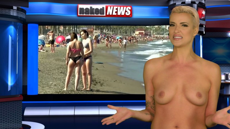 Naked TV presenter