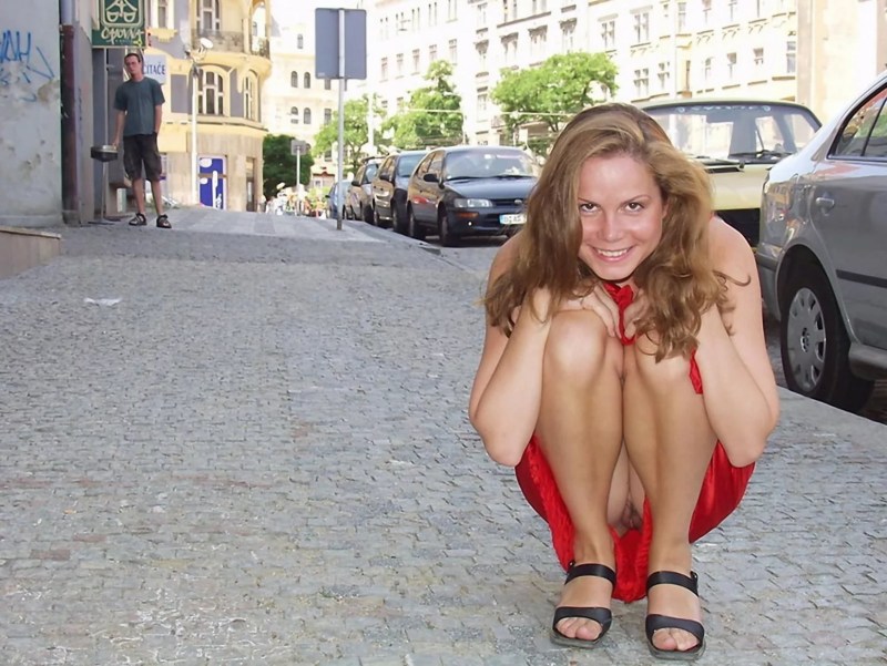 Girls without panties on the street