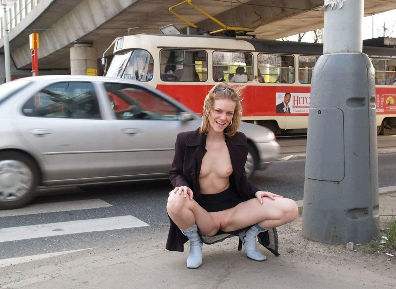 Girls without panties on the street