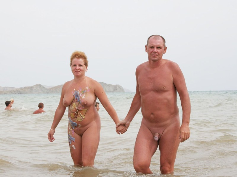 Naked couples on the beach