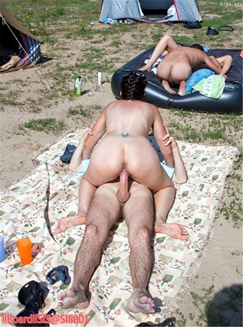 Drunk naked women on the beach