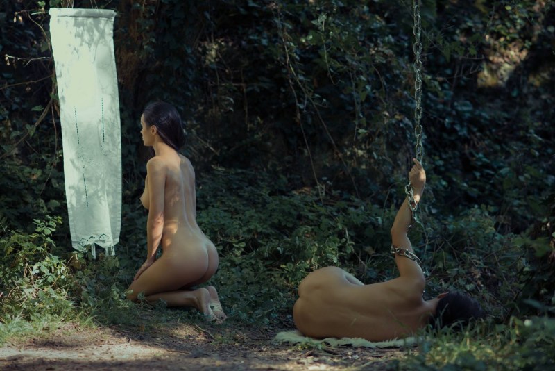 Girl Slave in nature