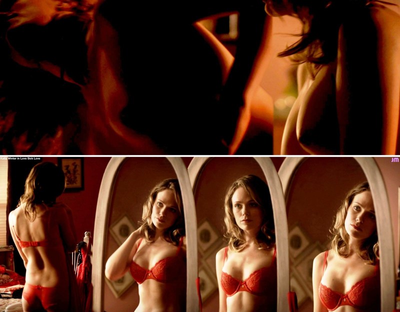 The girl undresses in the snow