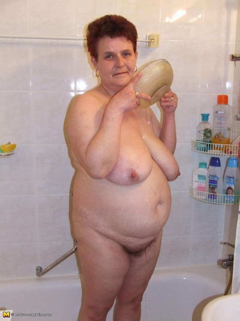 Naked adult women in the shower