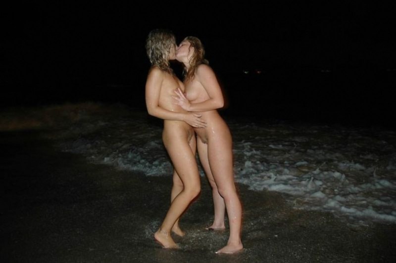 Naked men and women in nature