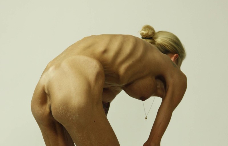 Naked thin on the couch