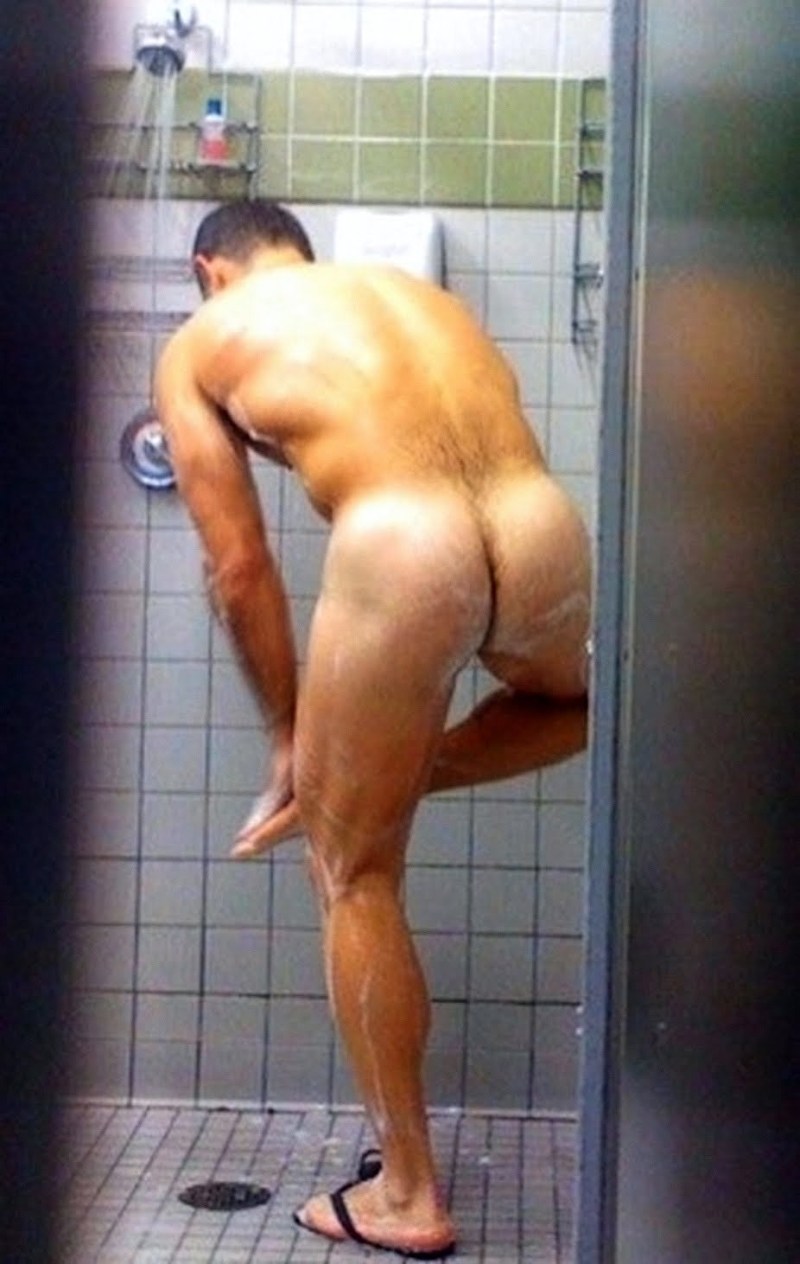 Naked guys in a common shower