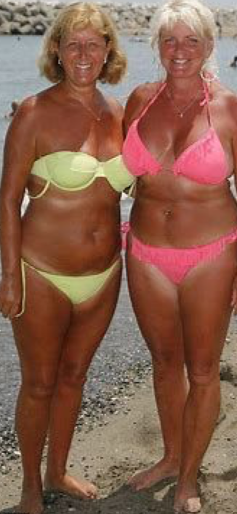 Olderly ladies in a swimsuit