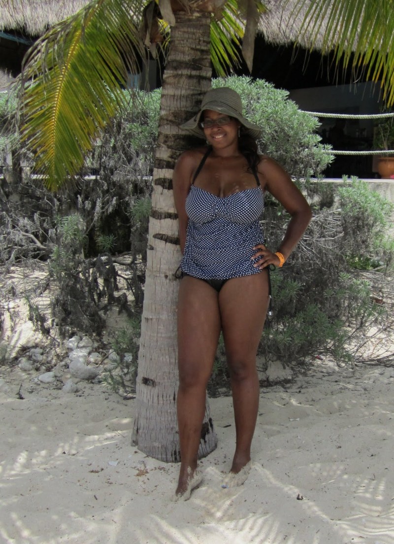 Polostenic teenager in a bikini