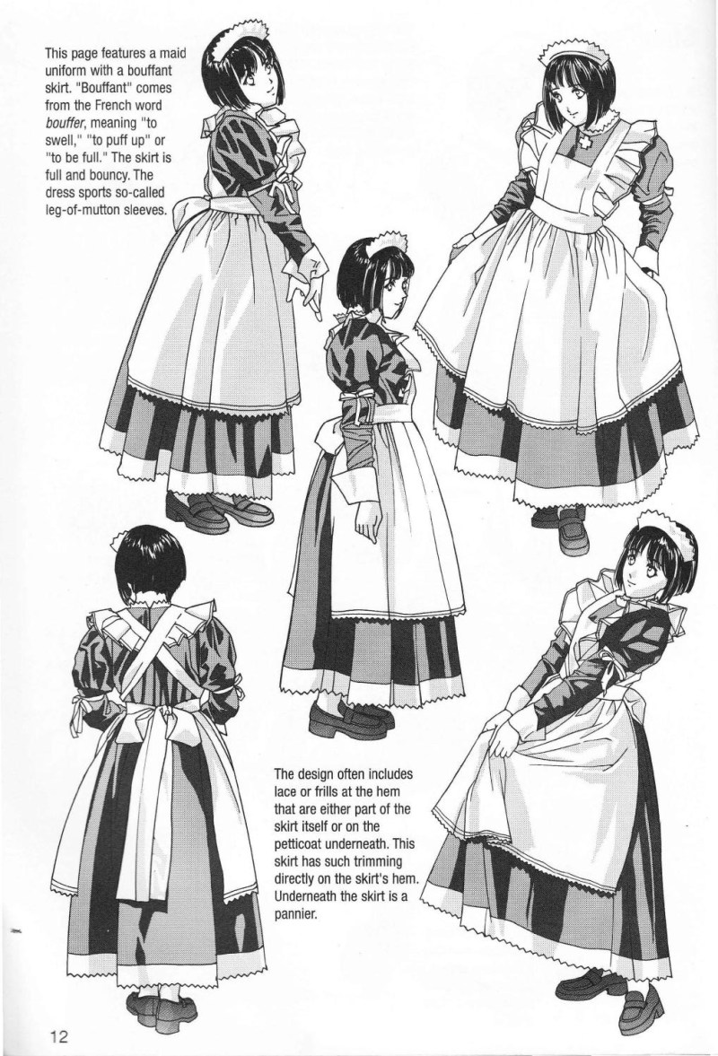 Maid reference costume drawing