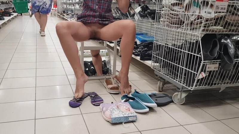 Asian undressed in the store