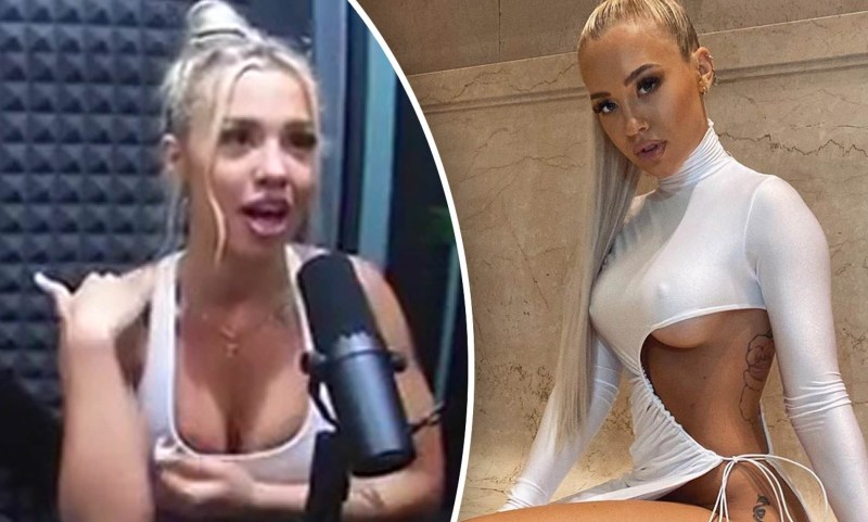 Girl in a sweater and underpants