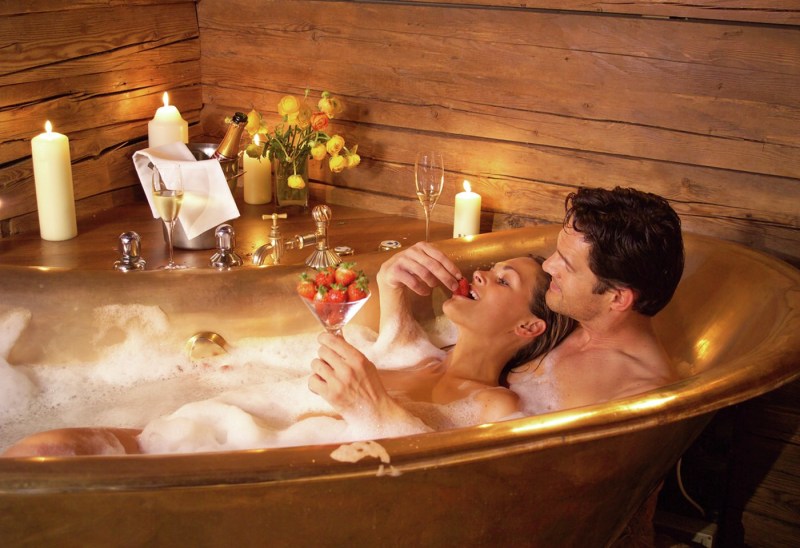 Naked men in a public bath