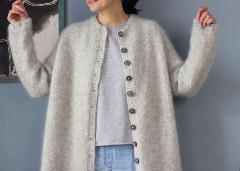 White cardigan from Moher