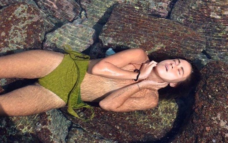 Daughter of Lyubov Uspenskaya in a swimsuit