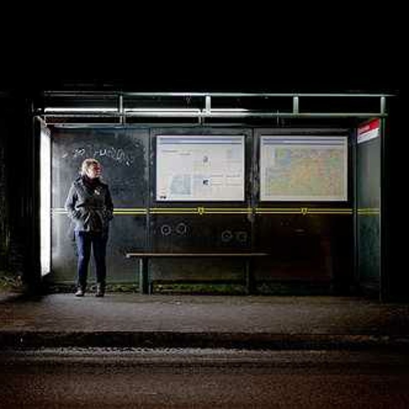 People at the stop vector