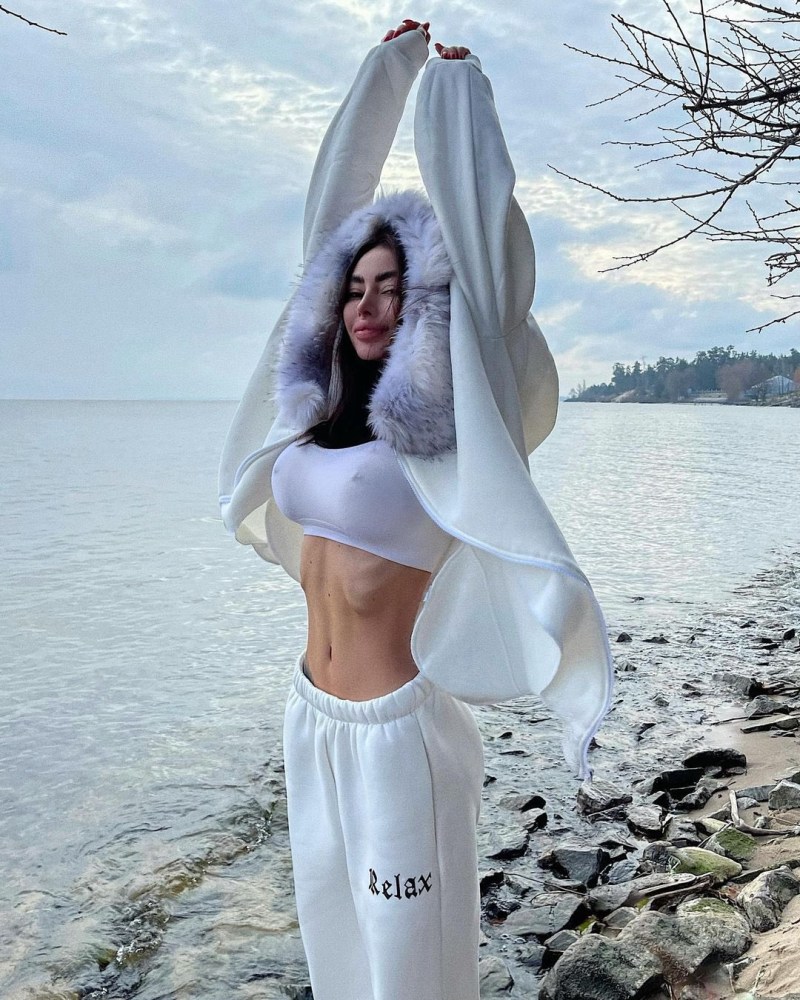 Alena Politoha in a dress