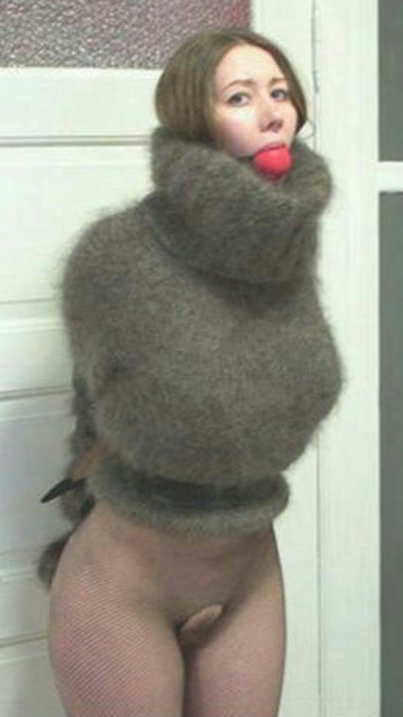 Girl in a fluffy sweater XXX