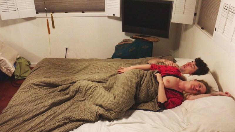 The blanket between the legs