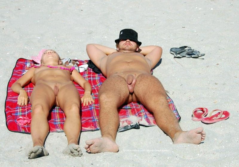 Cums on a public beach