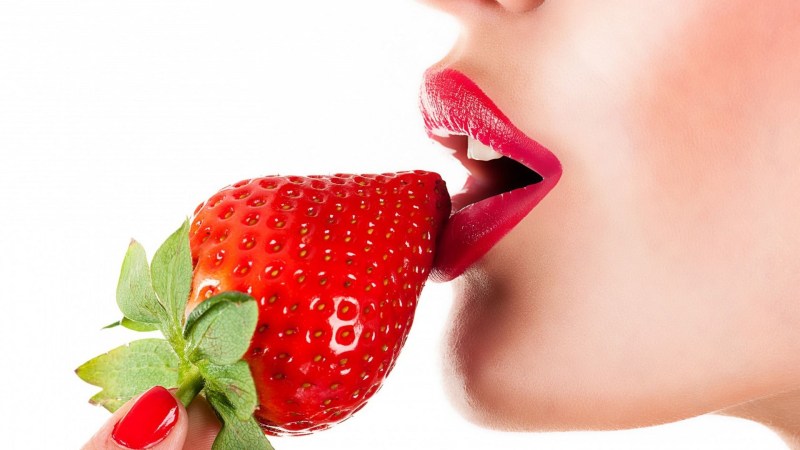 Girl with strawberries