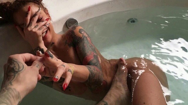 Lips with strawberries