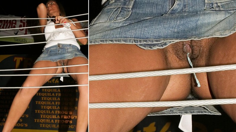 Women in panties from below