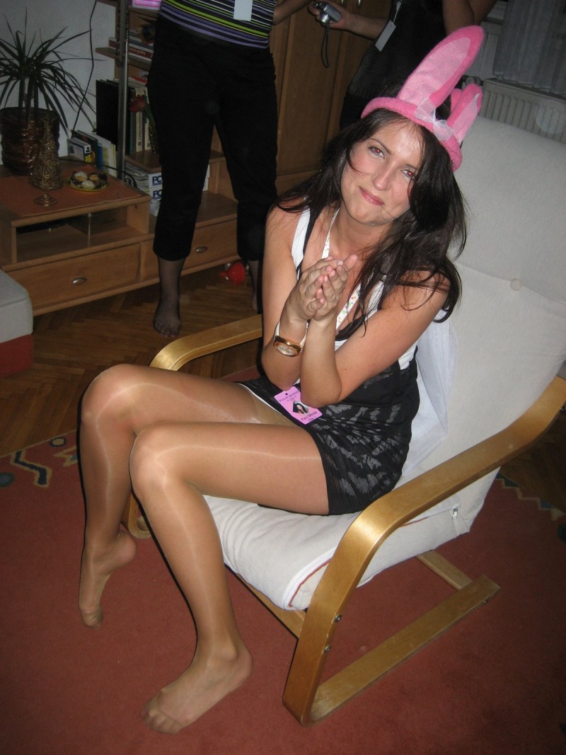 Drunk woman in an armchair