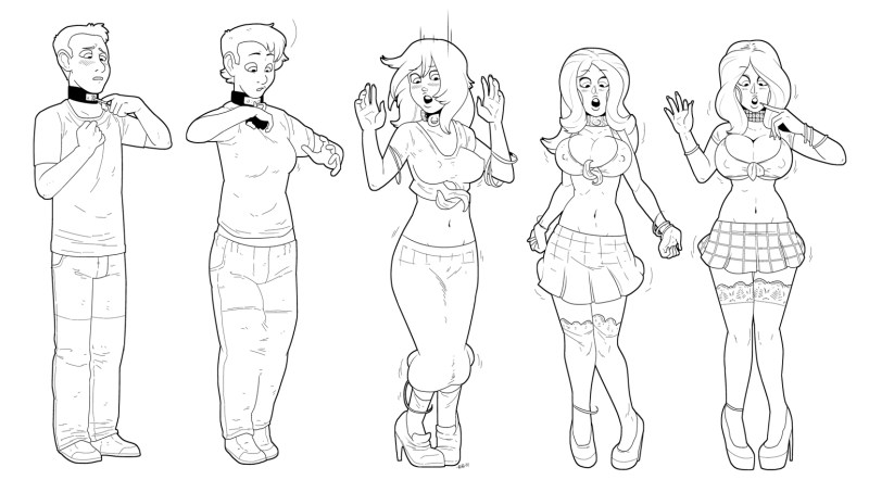 The body of the woman in front