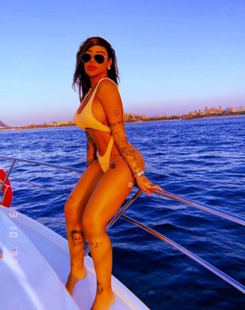 Raffaella Carrá in a swimsuit