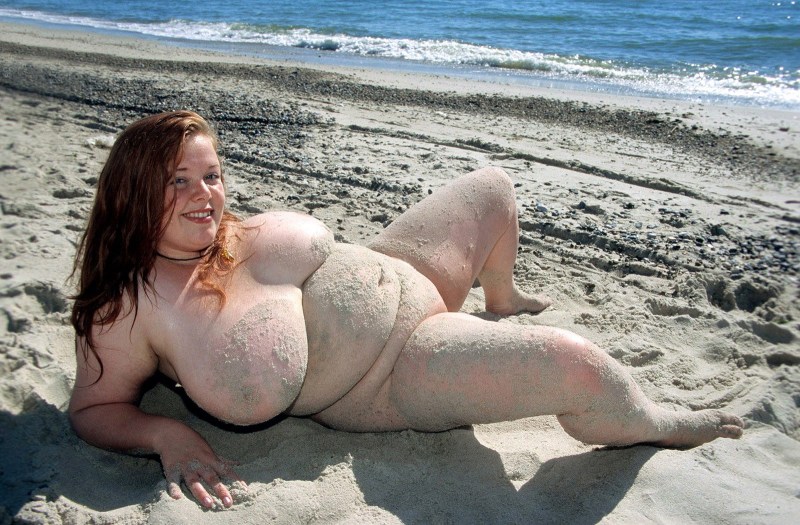 Fat naked women on the beach