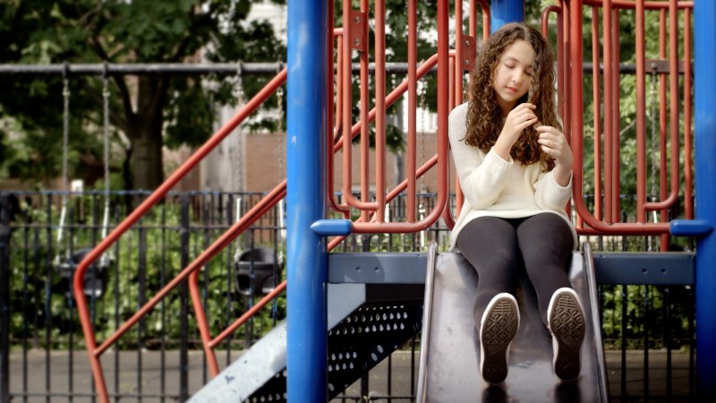 Young girls in transparent dresses